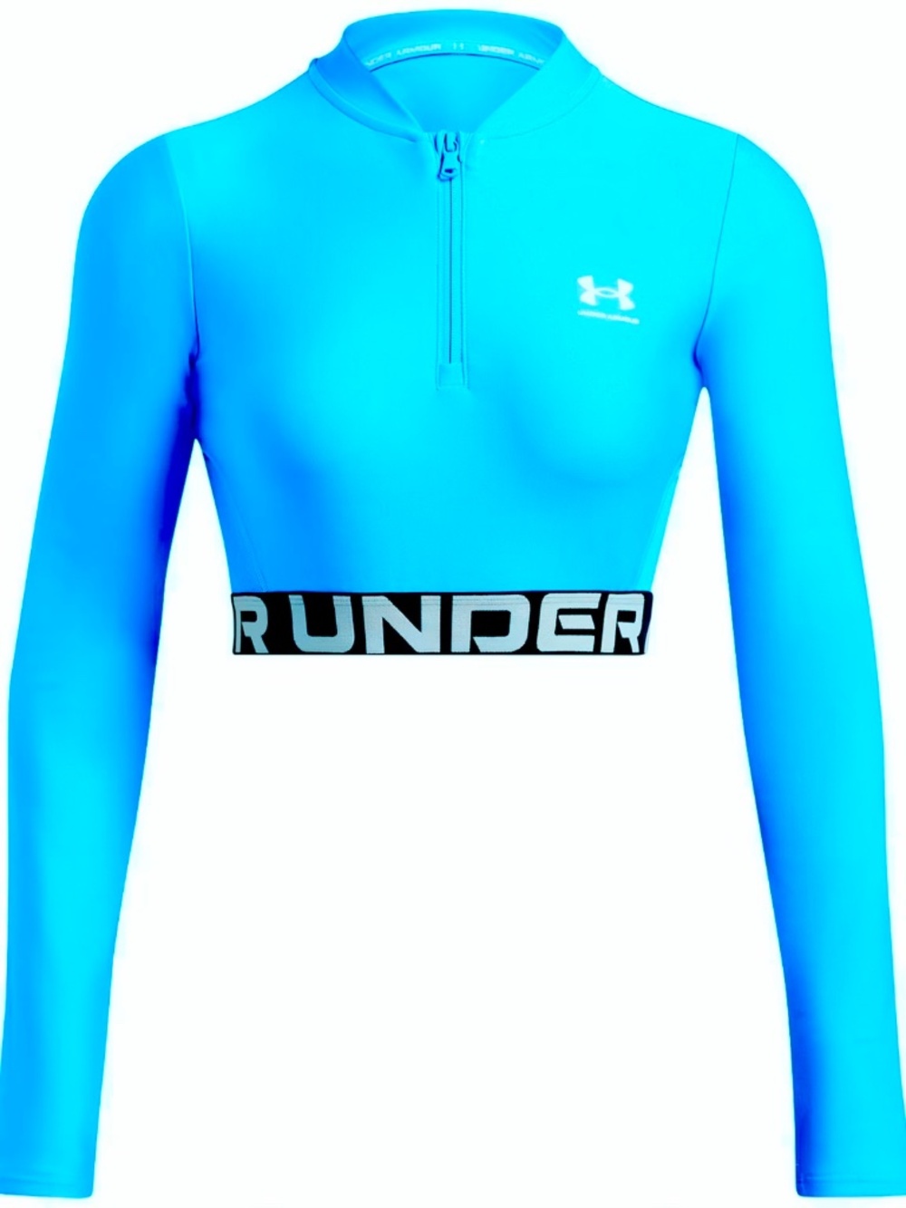Women's HeatGear Long-Sleeve Performance Gym Top, XL Fitted NWT Cropped